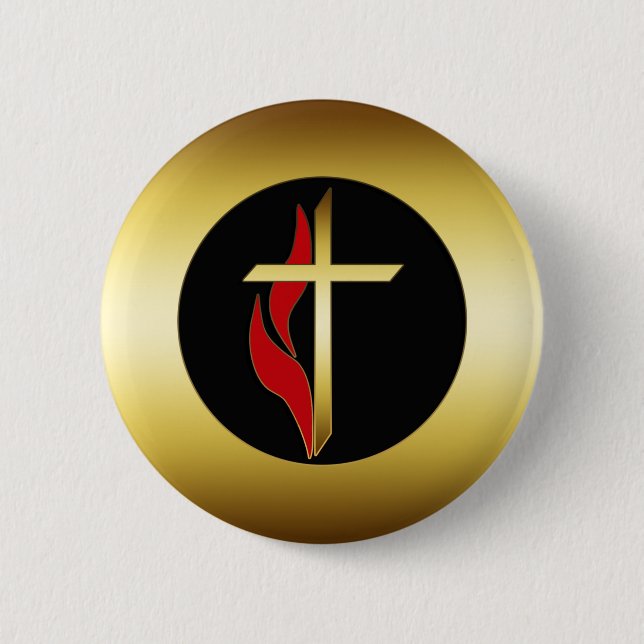 CROSS & FLAME BUTTON (Front)