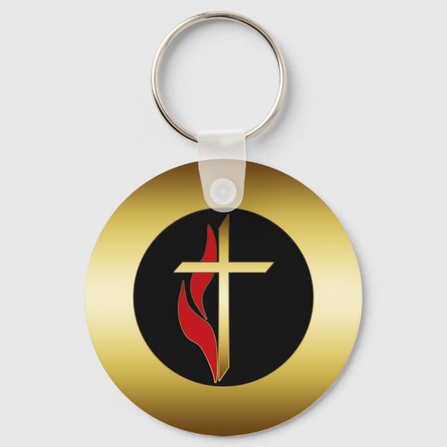 CROSS & FLAME KEYCHAIN (Front)