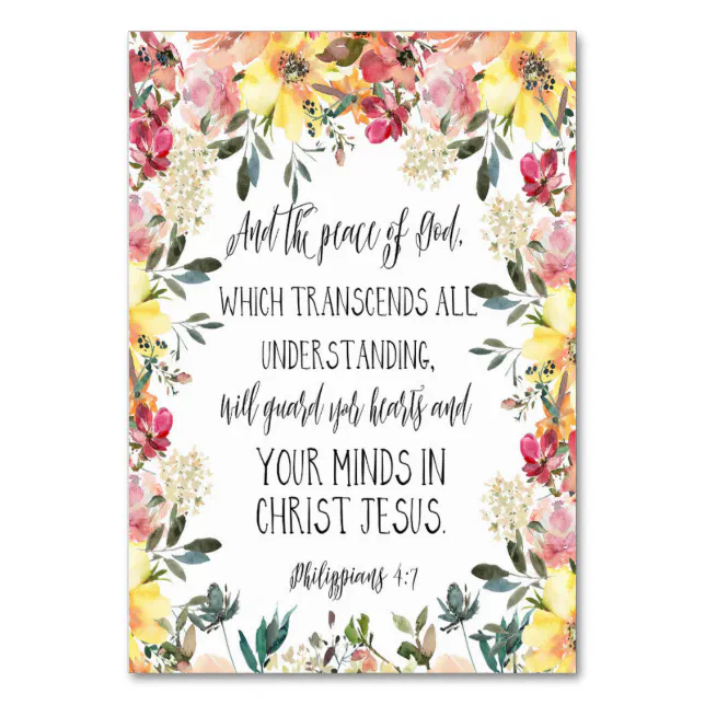 Cross Floral Bible Verse Philippians Card | Zazzle