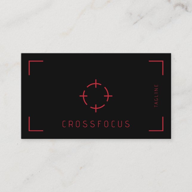Cross Focus logo business card template (Front)
