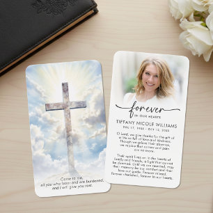 Cross Forever In Our Hearts Prayer Cards