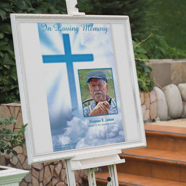 Cross Funeral Memorial Service Sign Vertical (Creator Uploaded)