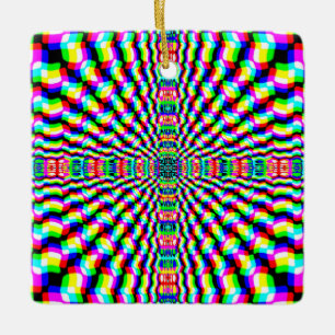 Cross - geometric ( You may add words ) Ceramic Ornament