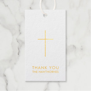 Cross Gold Foil Gift Tags