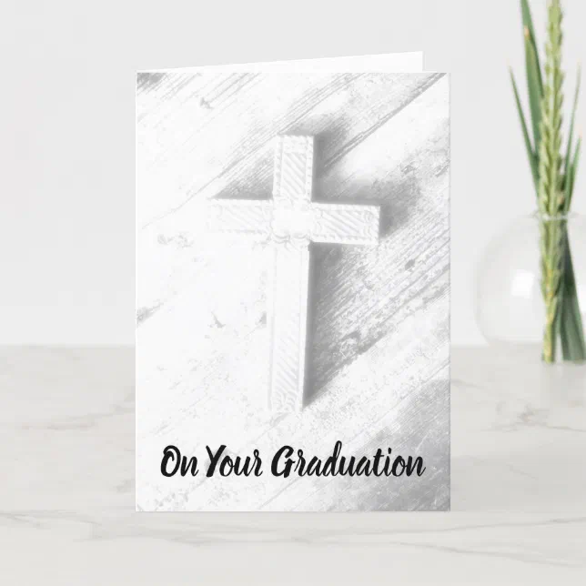Cross Graduation Scripture Card | Zazzle
