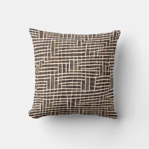 Cross hatch Brown  Throw Pillow