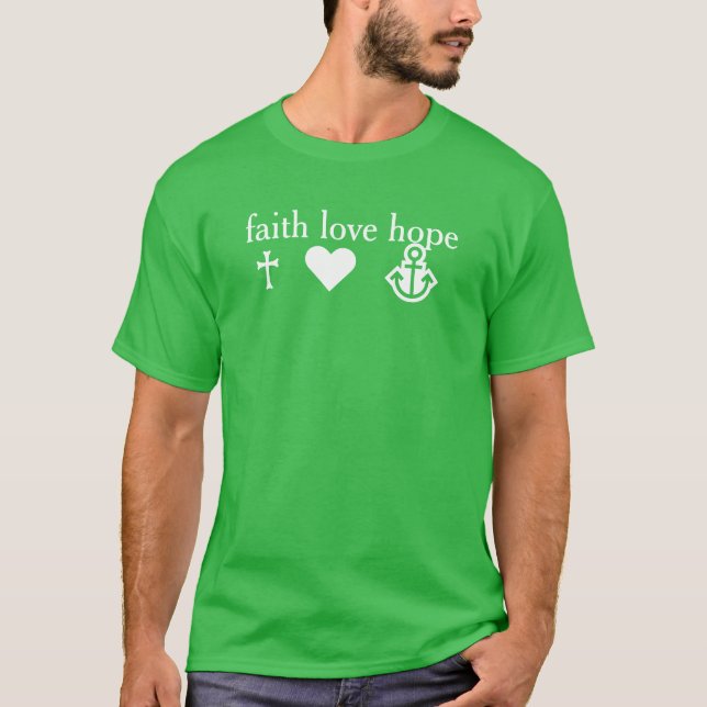 CROSS HEART ANCHOR - faith love hope T-Shirt (Front)