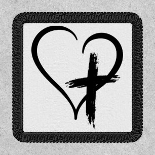 Cross Heart Symbol Patch