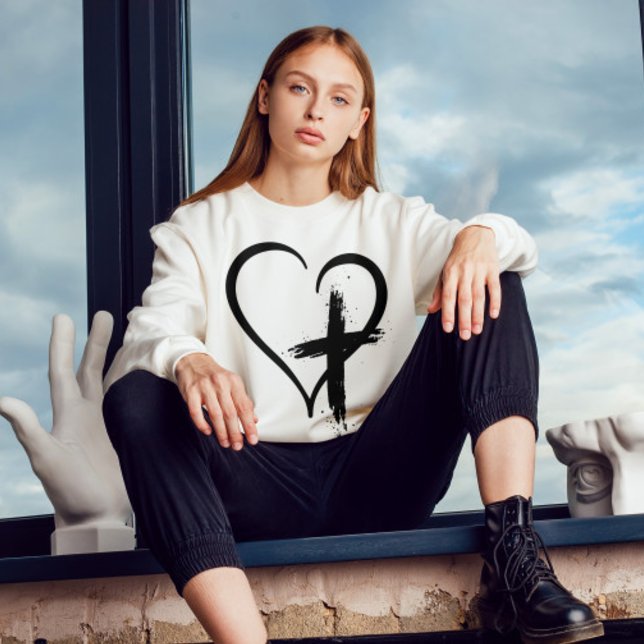 Cross Heart Symbol  Sweatshirt (Creator Uploaded)