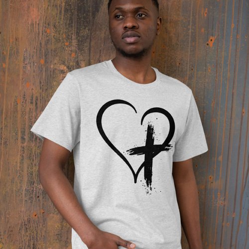 Cross Heart Symbol T_Shirt