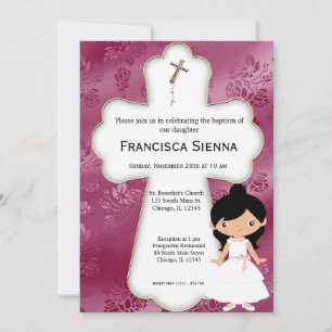 Cross Holy Communion Girl Invitation