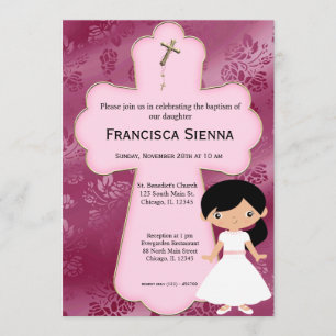 Cross Holy Communion Girl Invitation