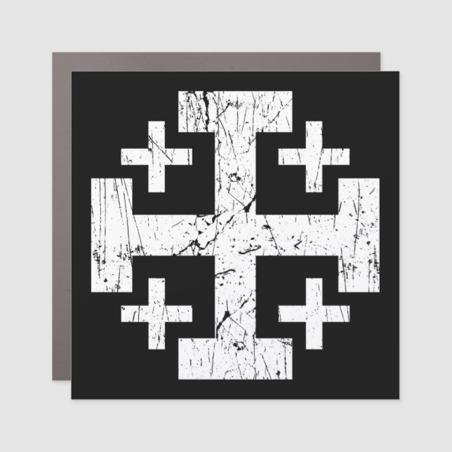 cross holy land grunge religion symbol Jerusalem P Car Magnet (Front)