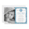 Cross in Circle Blue Boy Photo Baptism Invitation