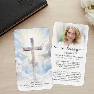 Cross In Loving Memory Christian Prayer Cards