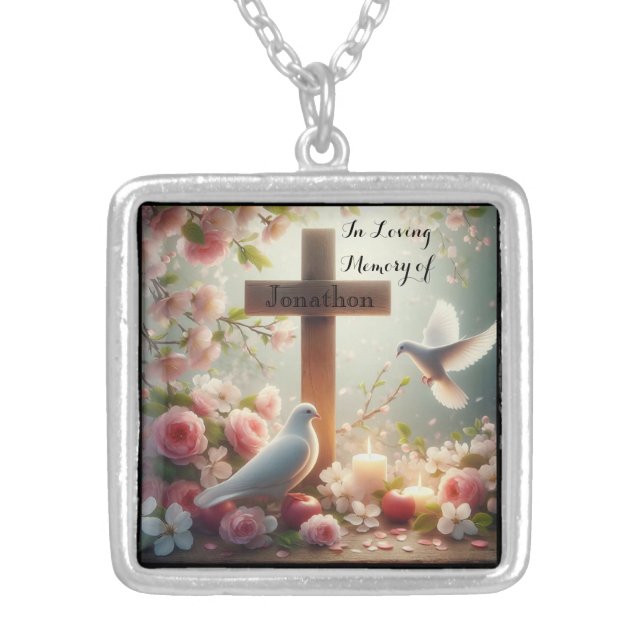 Cross In Loving Memory of Memorial Necklace (Front)