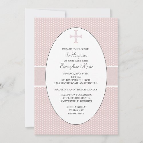 Cross in Oval Frame _ Blush Invitation