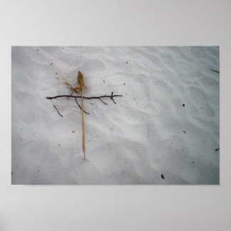 Cross in Sand Poster