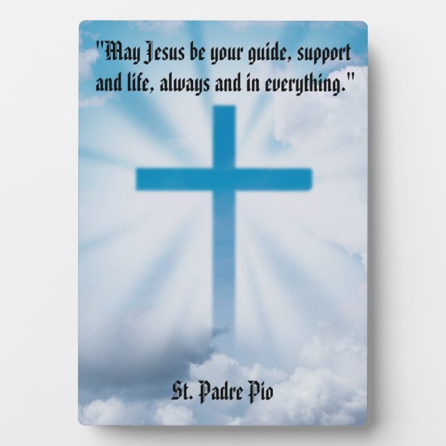 Cross In Sky Tabletop Plaque with Easel (Front)