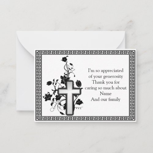 Cross In The Flower Thank You Cards