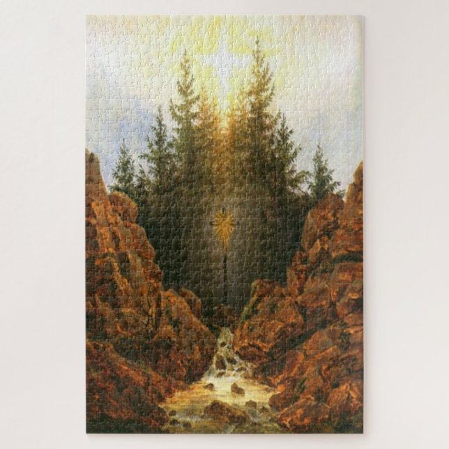 Cross in the Forest – Caspar David Friedrich Jigsaw Puzzle (Vertical)