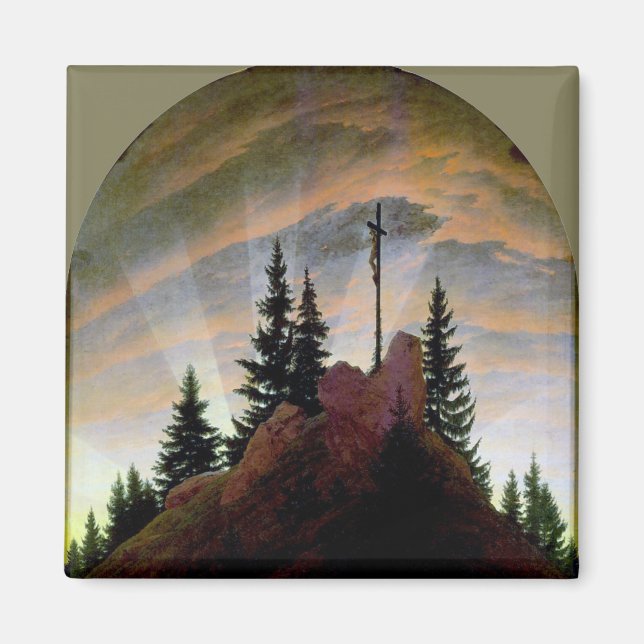 Cross in the Mountains, Friedrich Magnet (Front)