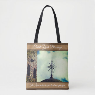 Cross in the Skies, God Blessings Tote Bag