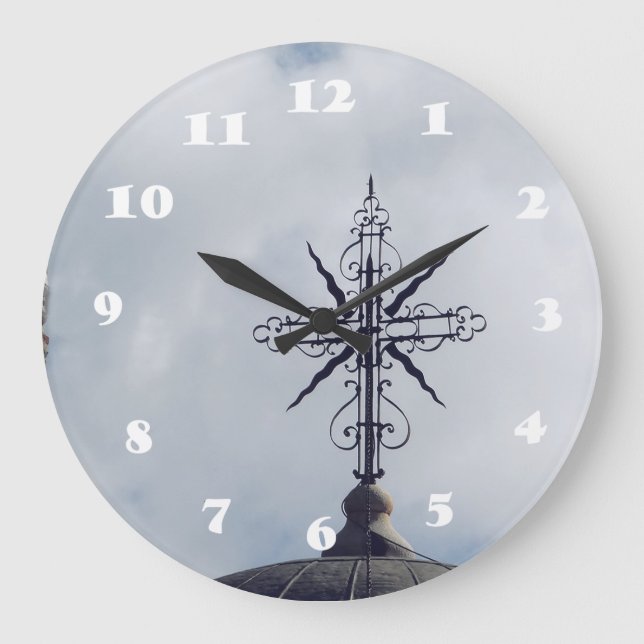 Cross in the Skies Wall Clock (Front)