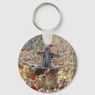 Cross in the Woods Keychain