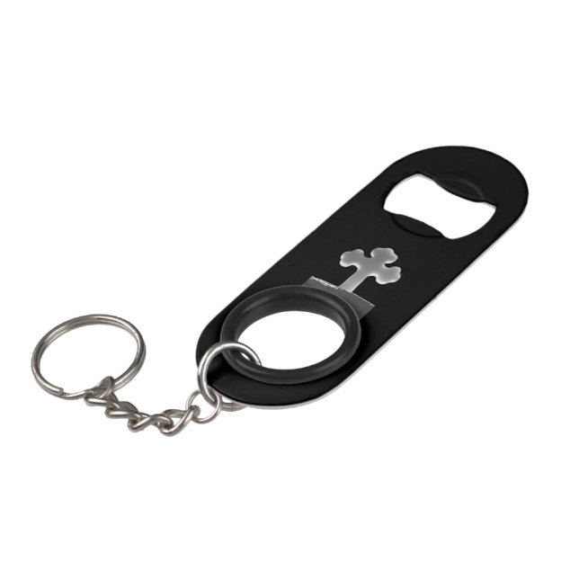Cross Keychain Bottle Opener (Front Angled)