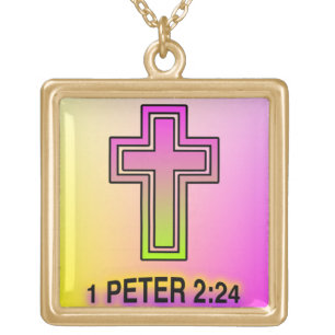 Cross  - Large gold finish necklace