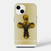 "Cross Leaves Abstraction", iPhone 14 Case