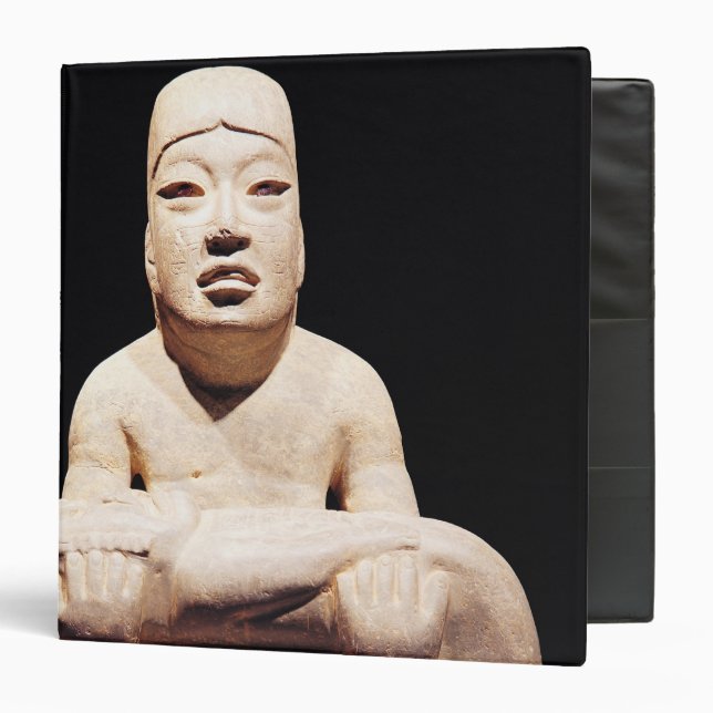 Cross-legged figure holding a baby, Olmec 3 Ring Binder (Front/Inside)