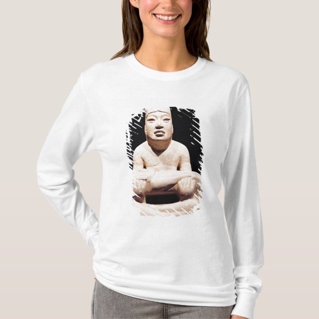 Cross-legged figure holding a baby, Olmec T-Shirt (Front)