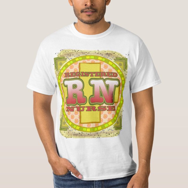 Cross Letters RN Nurse T-Shirt (Front)