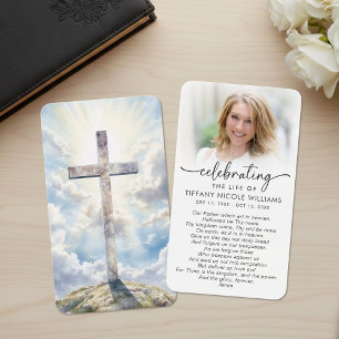 Cross Lord's Prayer Celebration of Life Photo Card