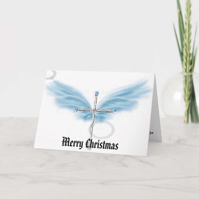 cross, Merry Christmas Holiday Card (Front)