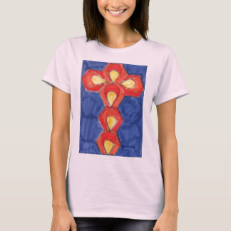 Cross Motif 3/4 Sleeve Raglan T-Shirt