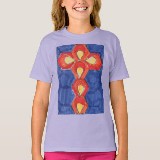 Cross Motif Children's Ruffle T-Shirt