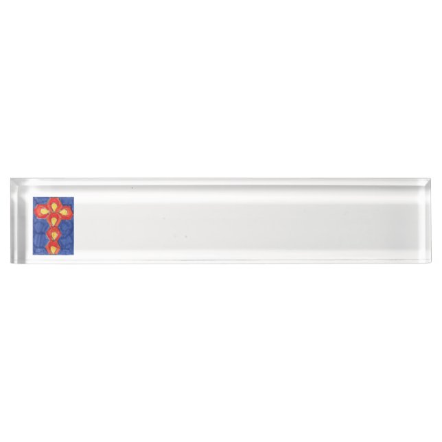 Cross Motif Desk Name Plste Desk Name Plate (Front)