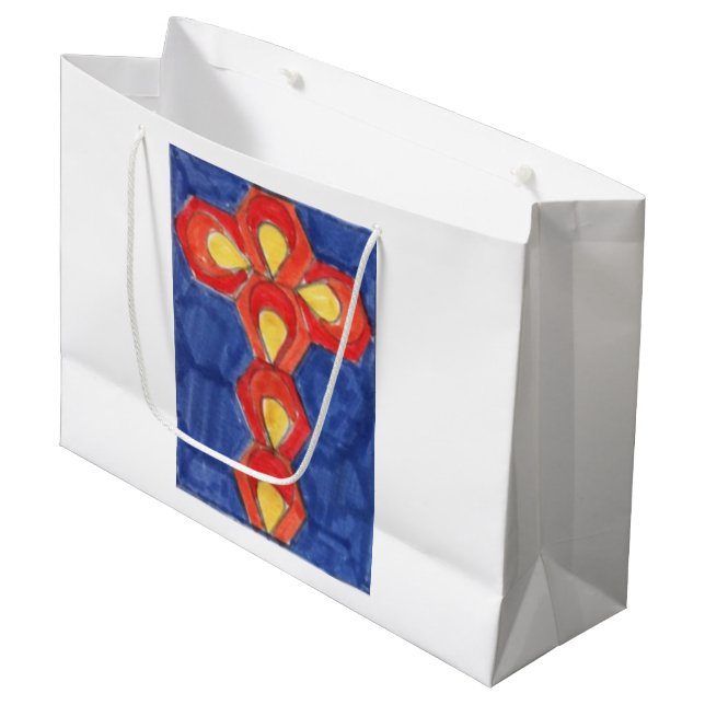 Cross Motif Large Glossy Gift Bag (Front Angled)