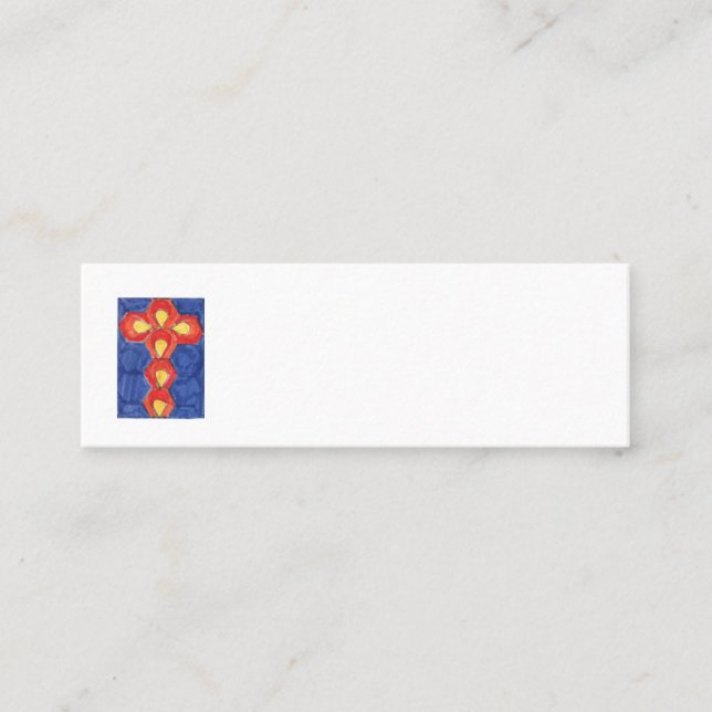 Cross Motif Mini Business Cards (Front)