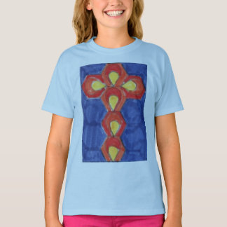 Cross Motif on a Children's Basic Long Sleeve Tee