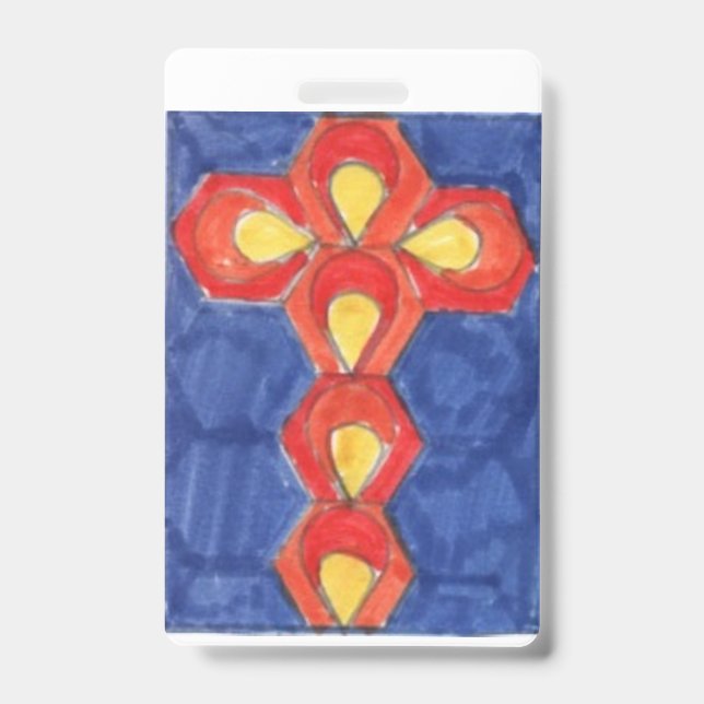 Cross Motif Vertical  Lanyard Badge (Front)