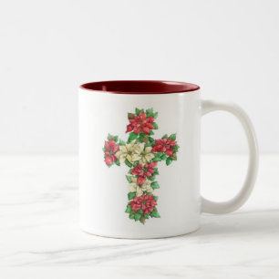 Cross Mug - Poinsettia