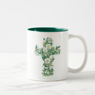 Cross mug - Winter Flowers