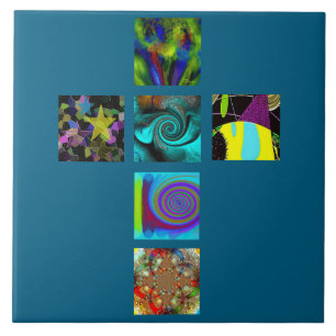 "Cross/Multi Effect" (Large) Ceramic Tile