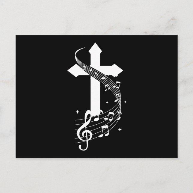 Cross Music Notes Musician Singer Singing Gift (Front)