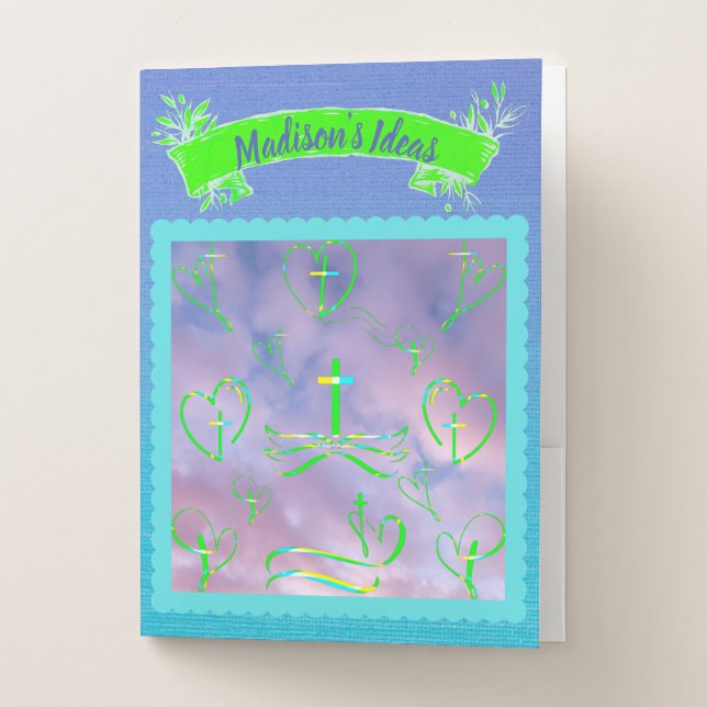 Cross My Heart Christian Pocket Folder (Front)