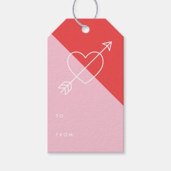 Cross My Heart Gift Tag - Berry by AmberBarkley at Zazzle